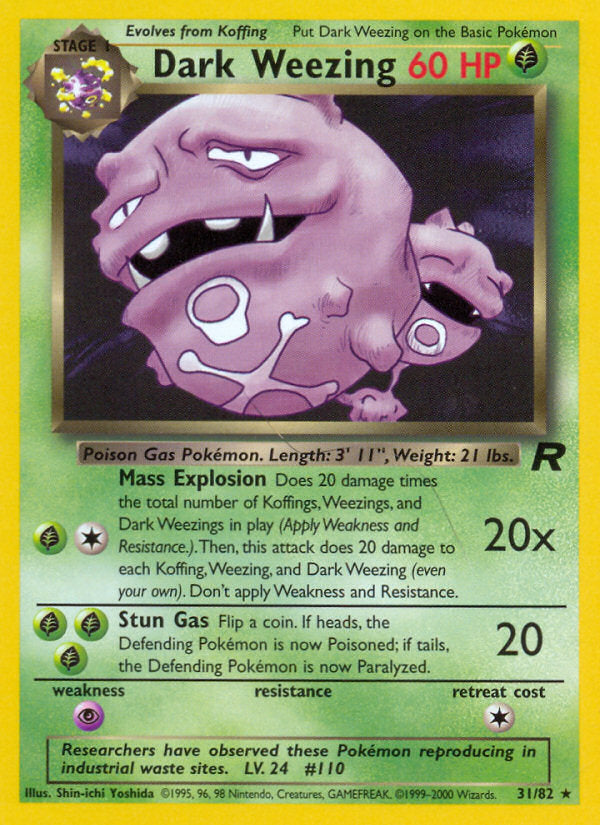 Rocket set Non Holo Dark Weezing #31/82 unlimited